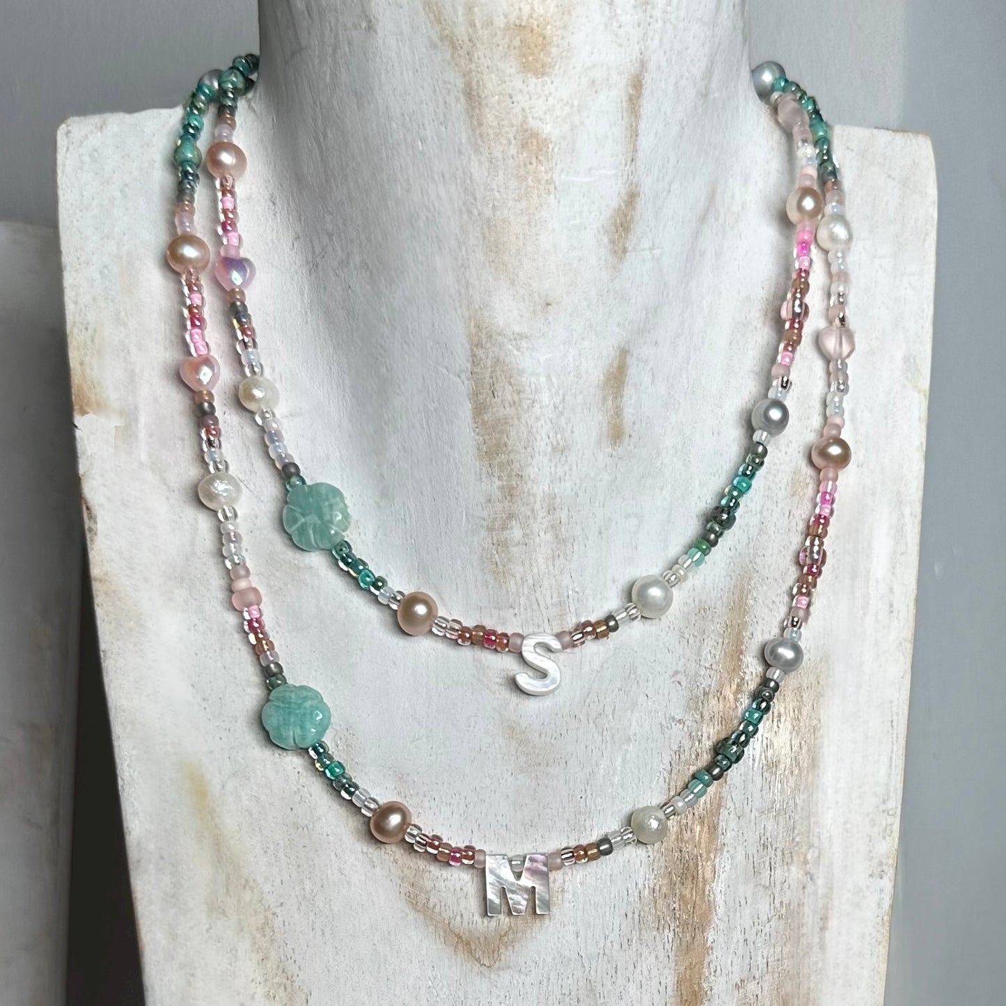 Heavenly Love Pearl Letter Necklace