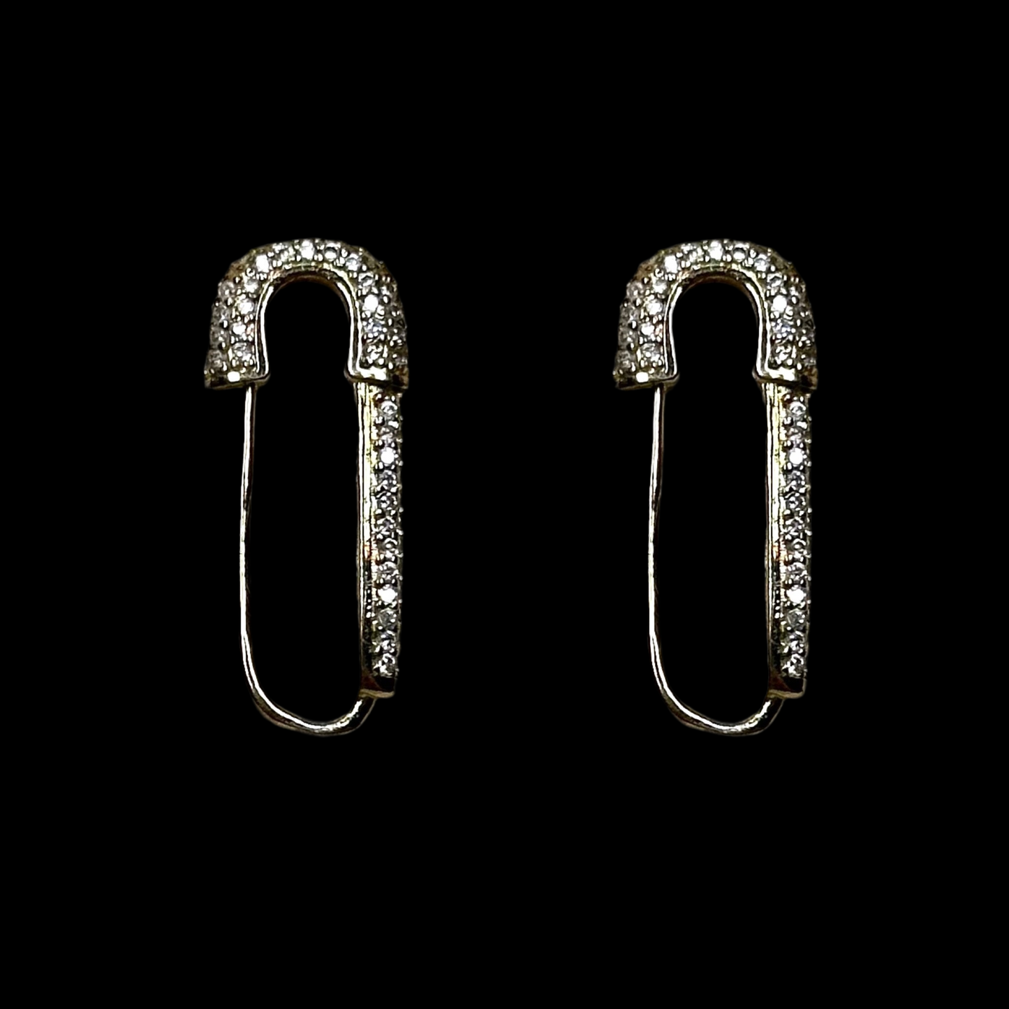 CZ Paper Clip Earrings
