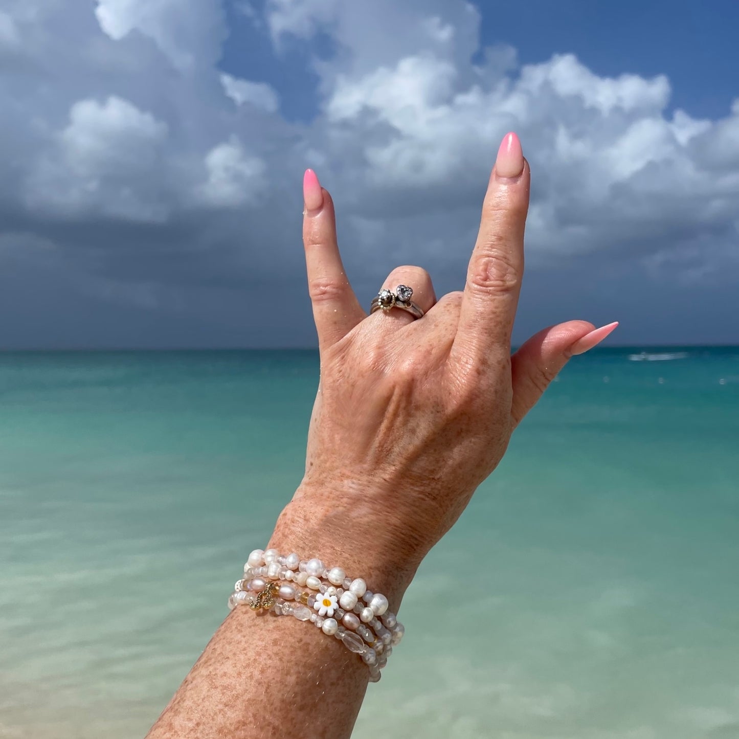 Pearl & Moonstone Charm Bracelet