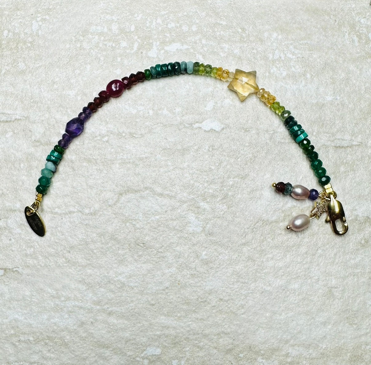 ‘Eden’ Bracelet - Emerald, Ruby, Citrine - Handmade - CLARKE PALMER