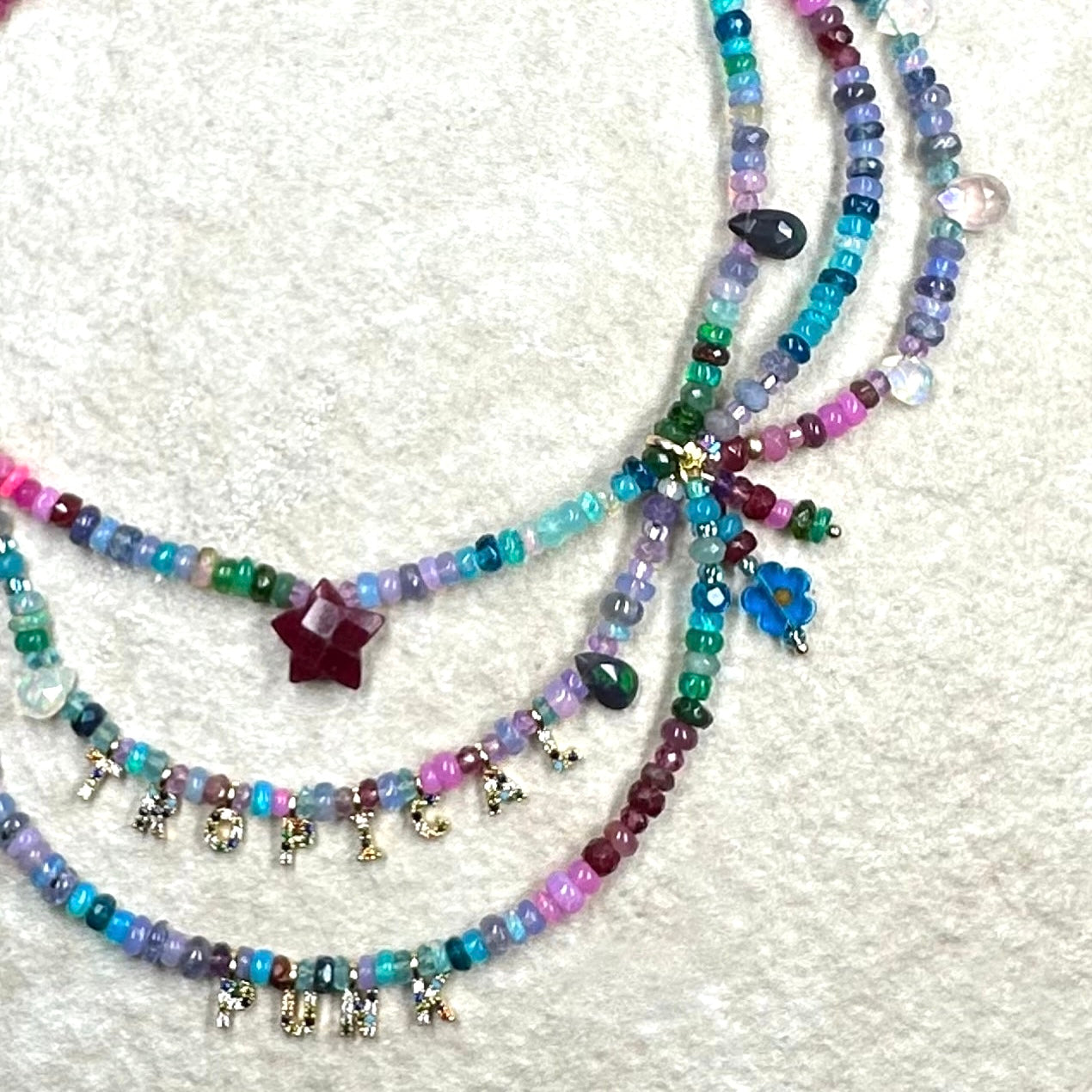 Tropical Punk Everything Necklace - Gemstone Gold Vermeil Charm - Handmade - CLARKE PALMER