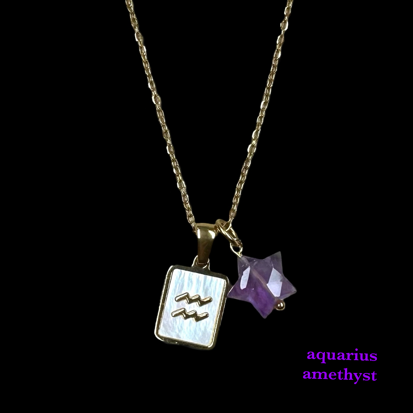 Zodiac Pendant Birthstone Necklace