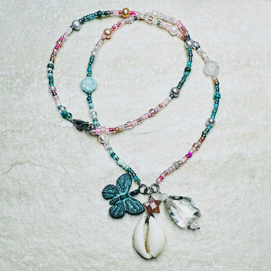 Heavenly Love Miyuki & Pearl Charm Necklace