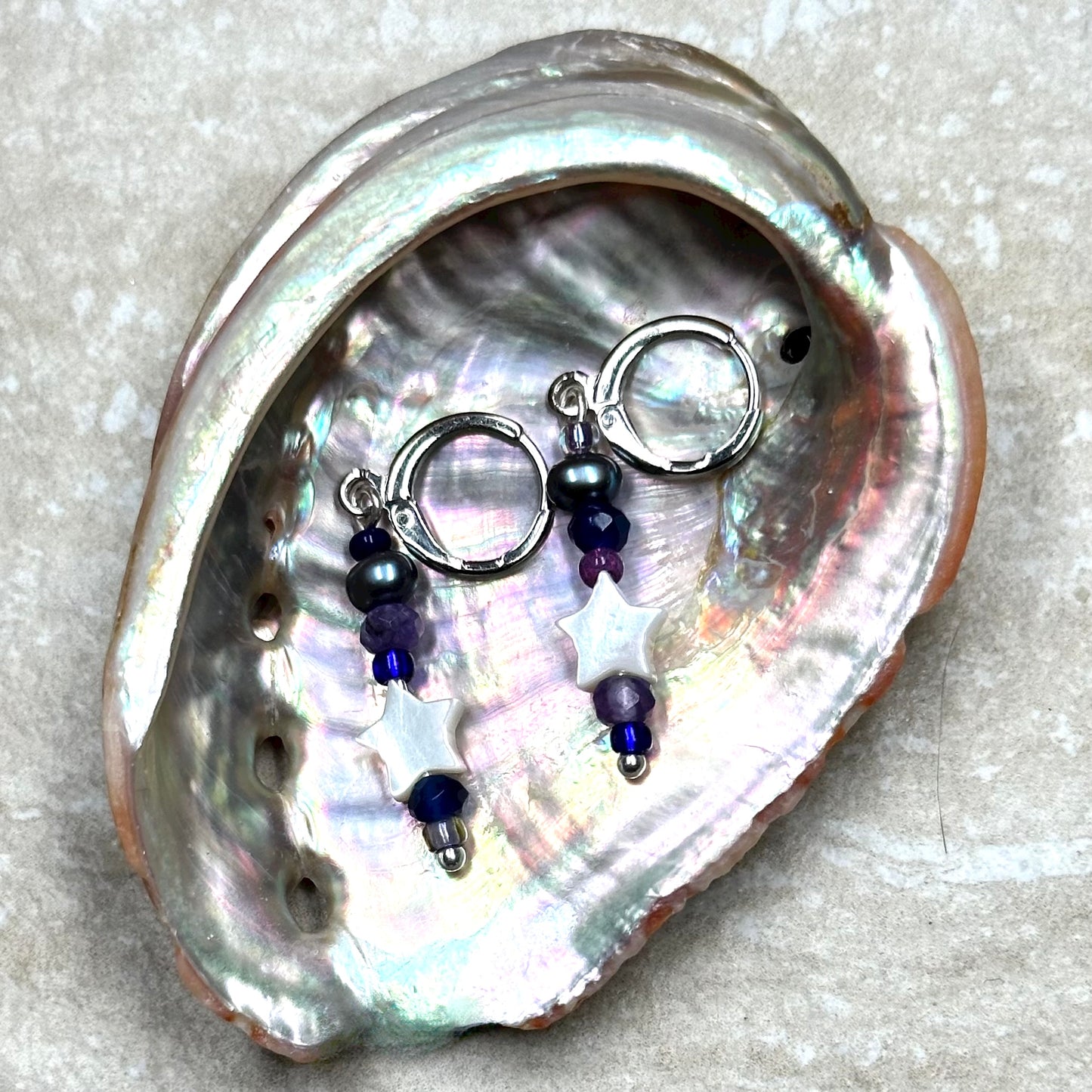 Moon Glow Gemstone and Pearl Earrings