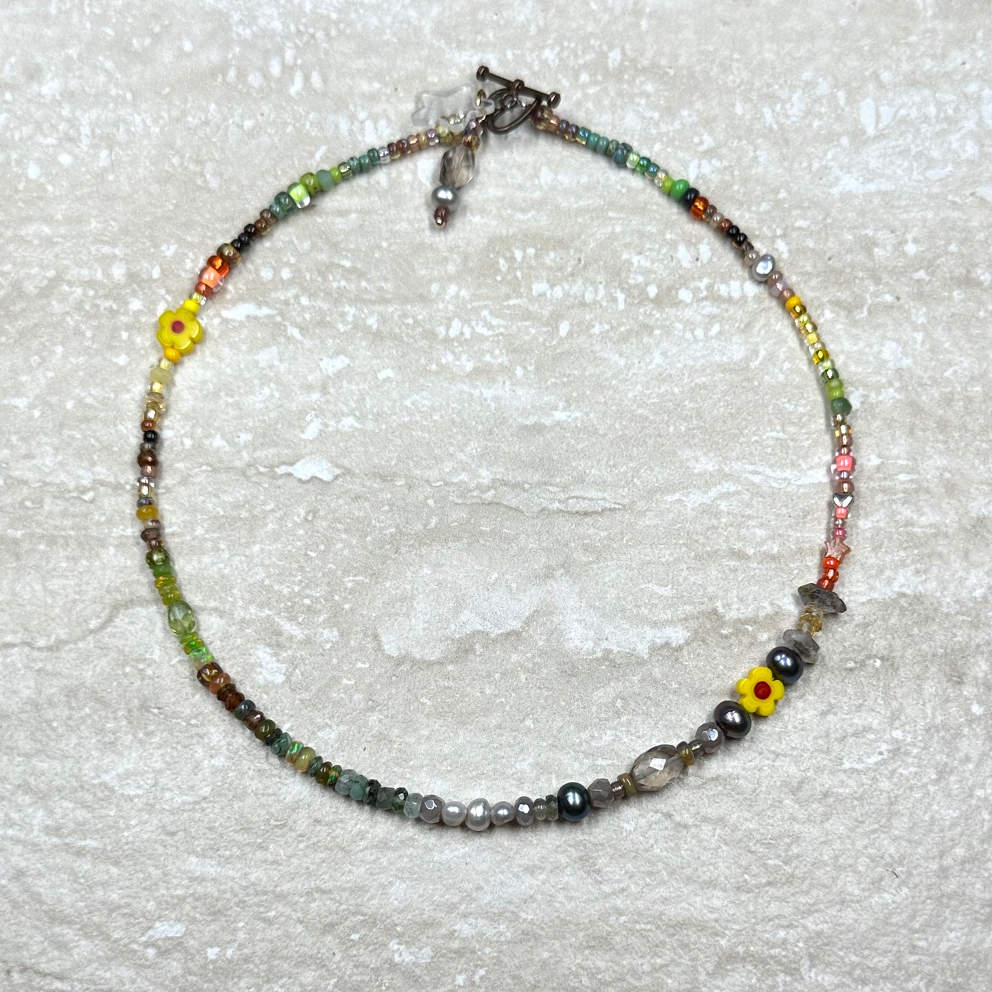 Citrus Neon Camo Gemstone Necklace.