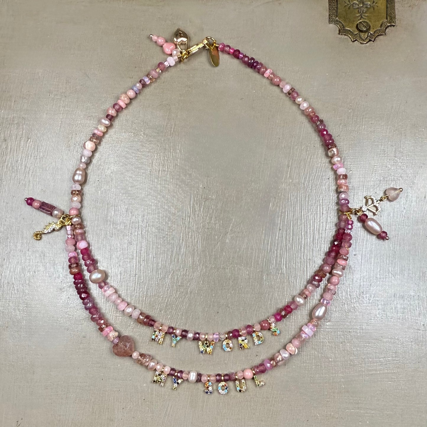 Naked Beach Double Strand Ombré Necklace