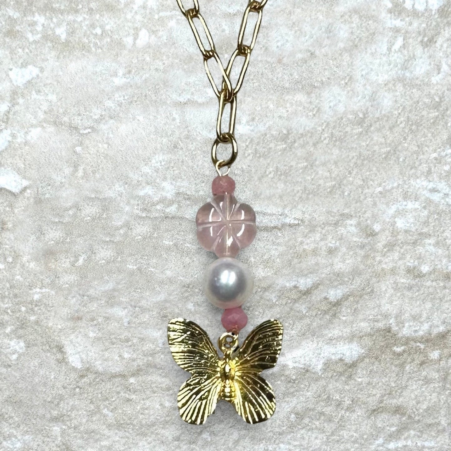 Butterfly Pearl Necklace