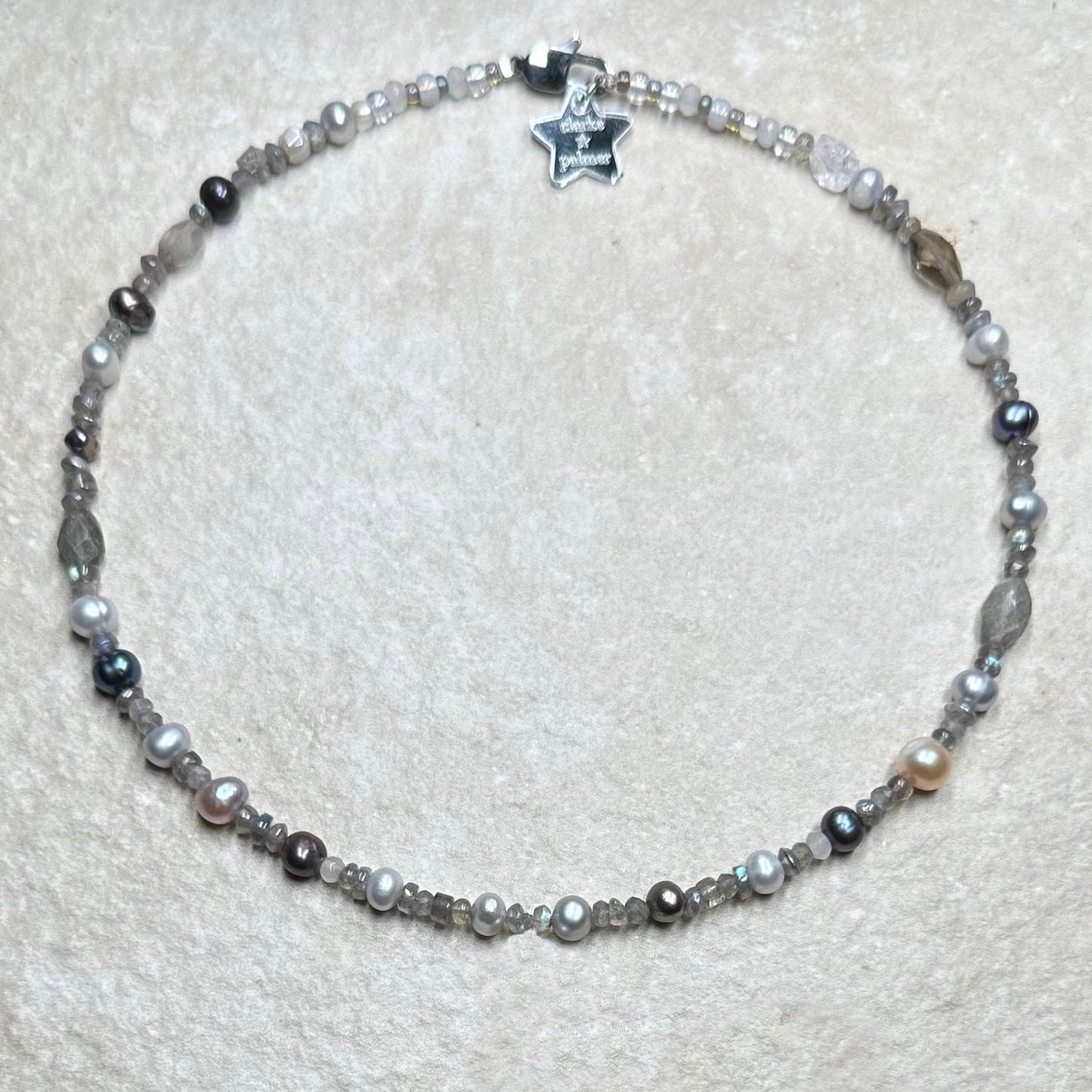 Gemstone & Pearl Handcarved Labradorite Pendant Necklace