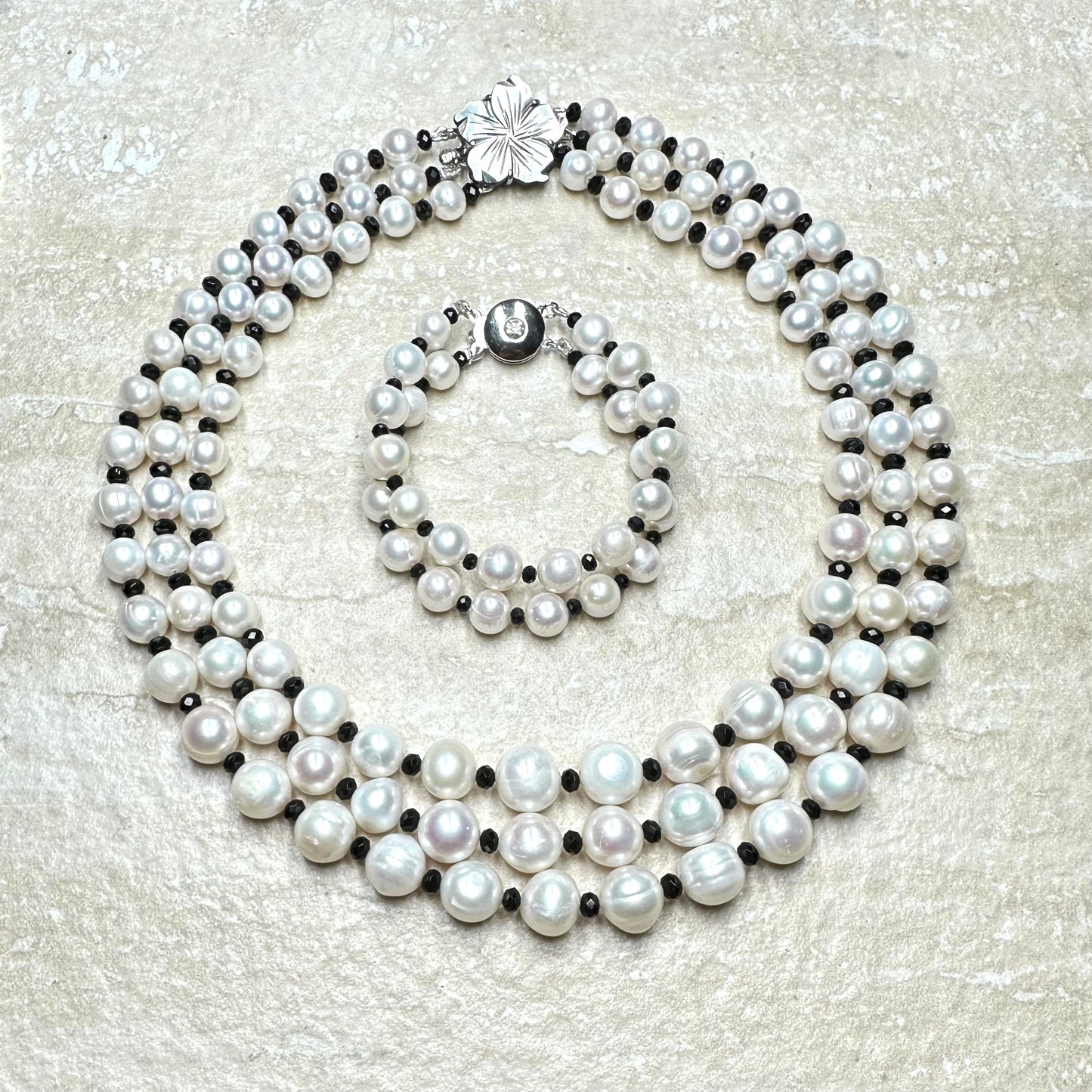 Large Pearl & Spinel Necklace
