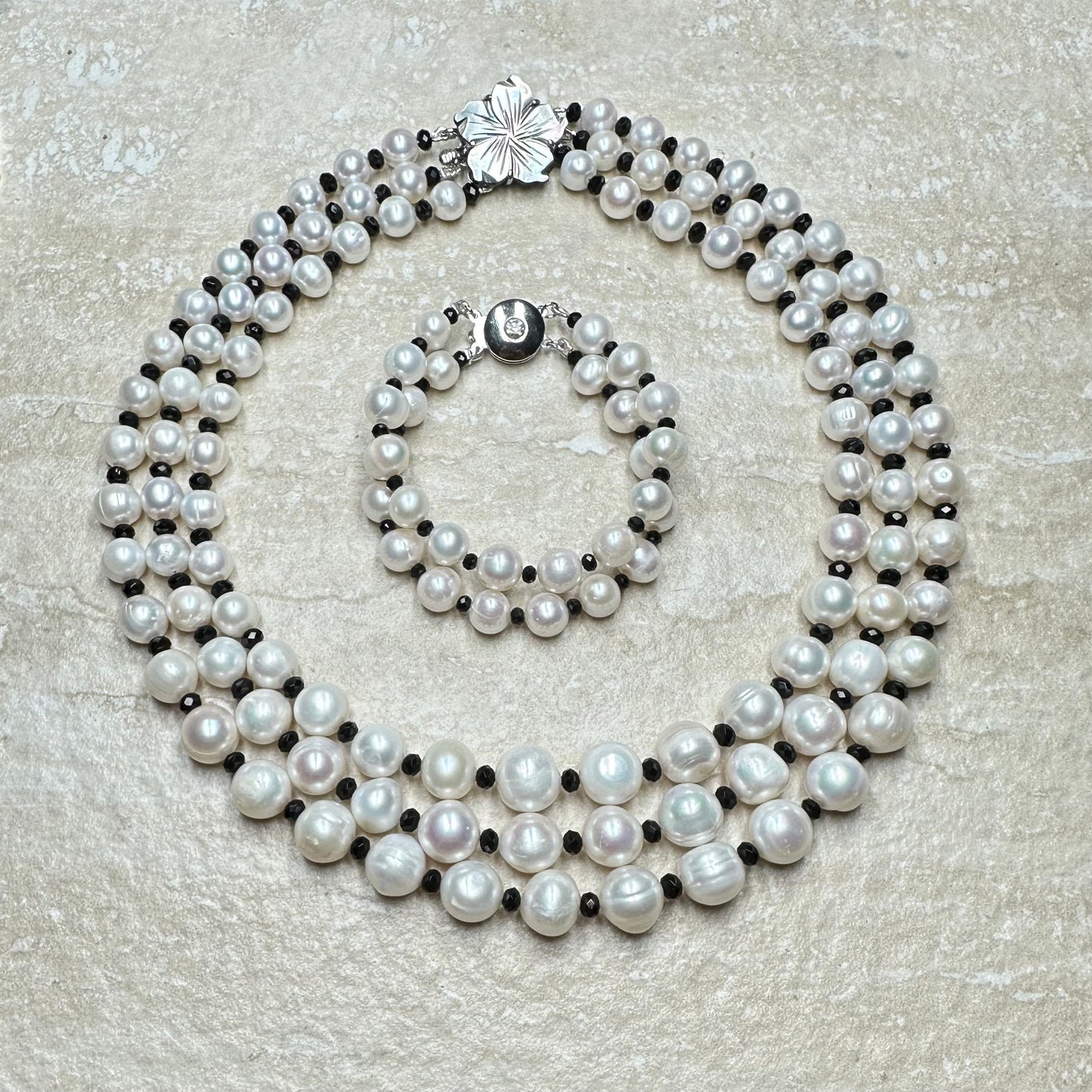 Large Pearl & Spinel Bracelet