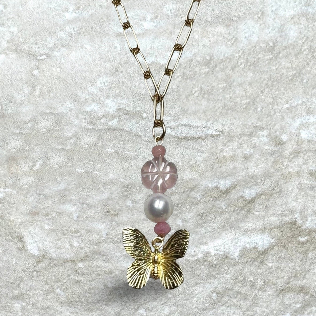 Butterfly Pearl Necklace
