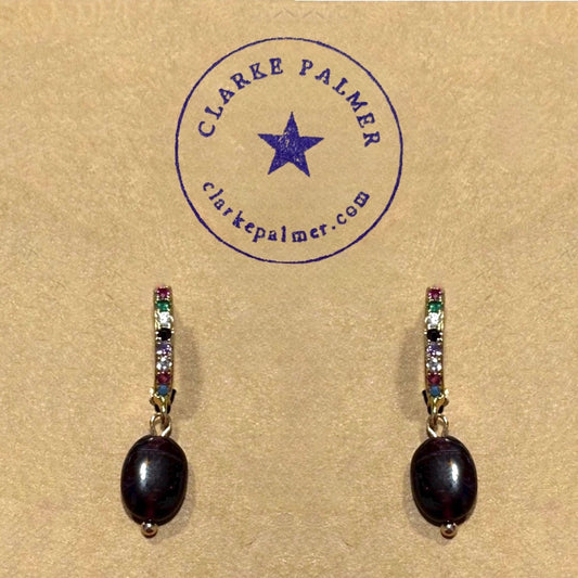 Birthstone drop earrings