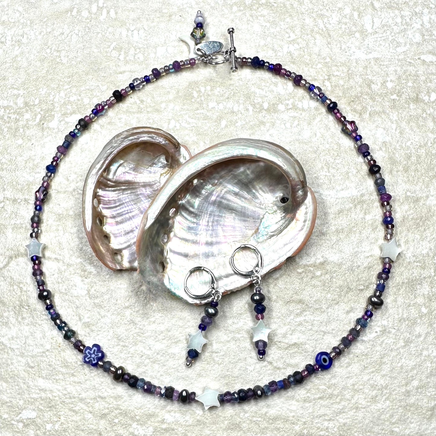 Moon Glow Gemstone and Pearl Earrings