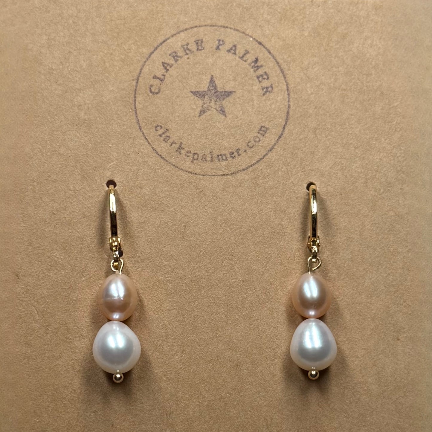 Double Pearl Drop Earrings