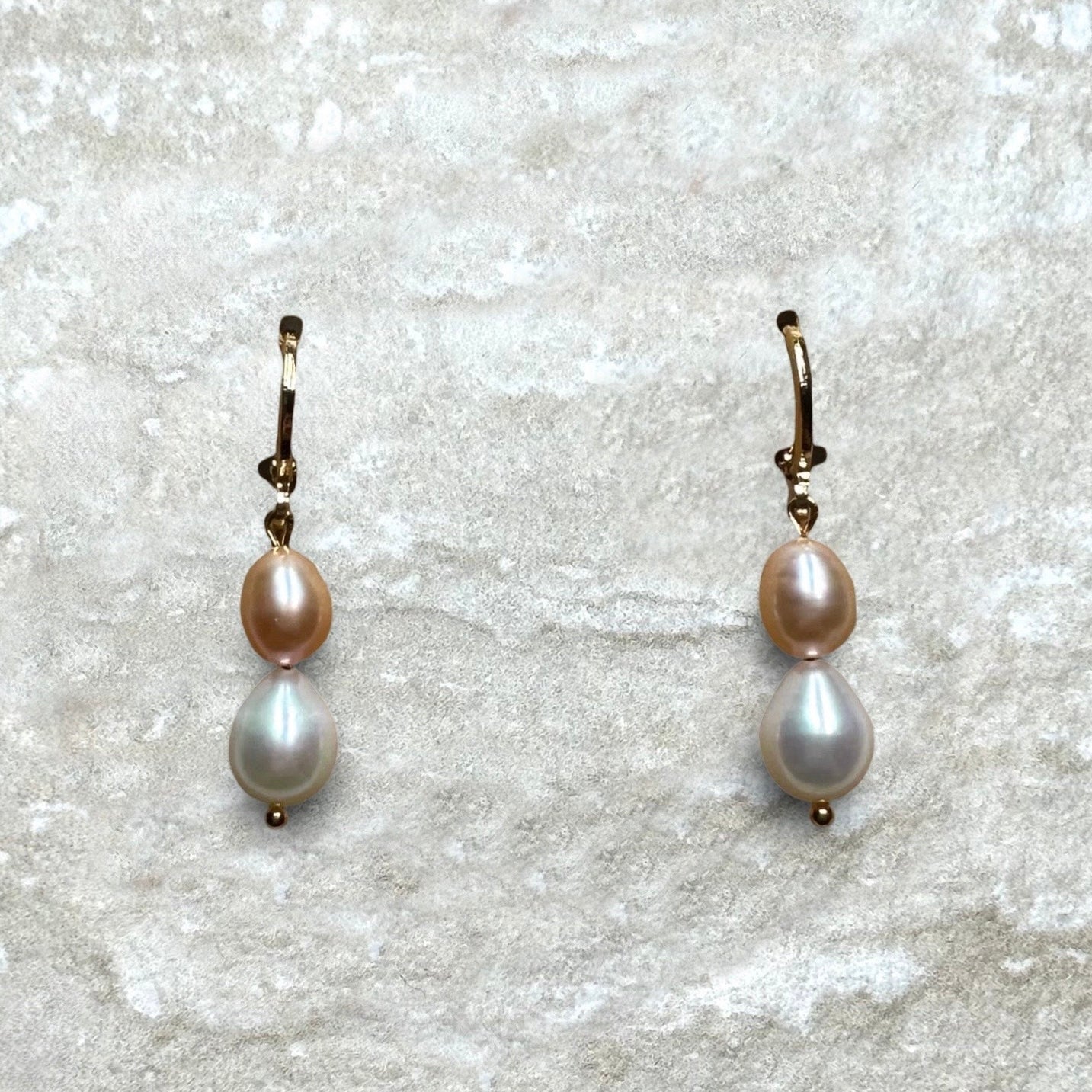 Double Pearl Drop Earrings
