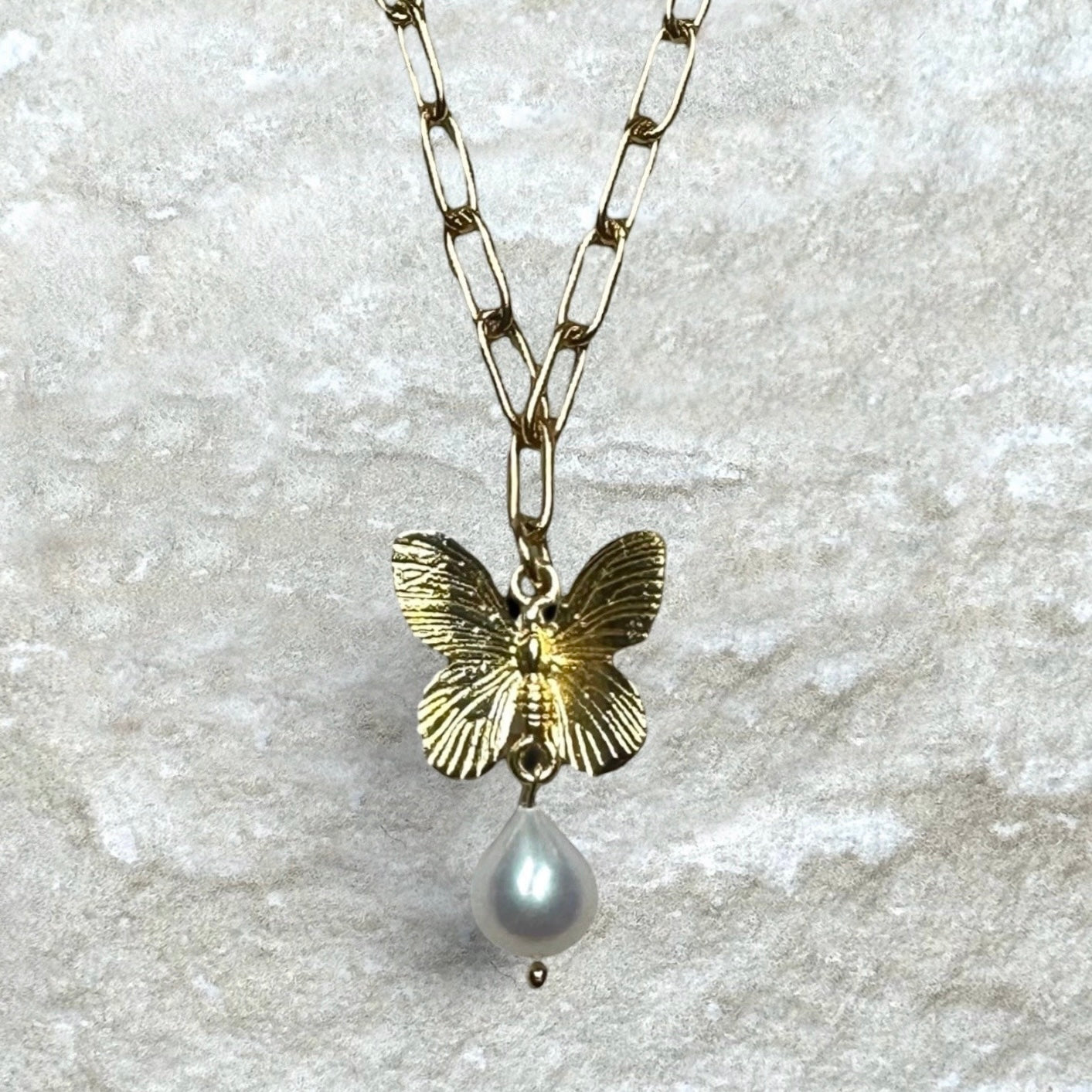 Butterfly Pearl Necklace