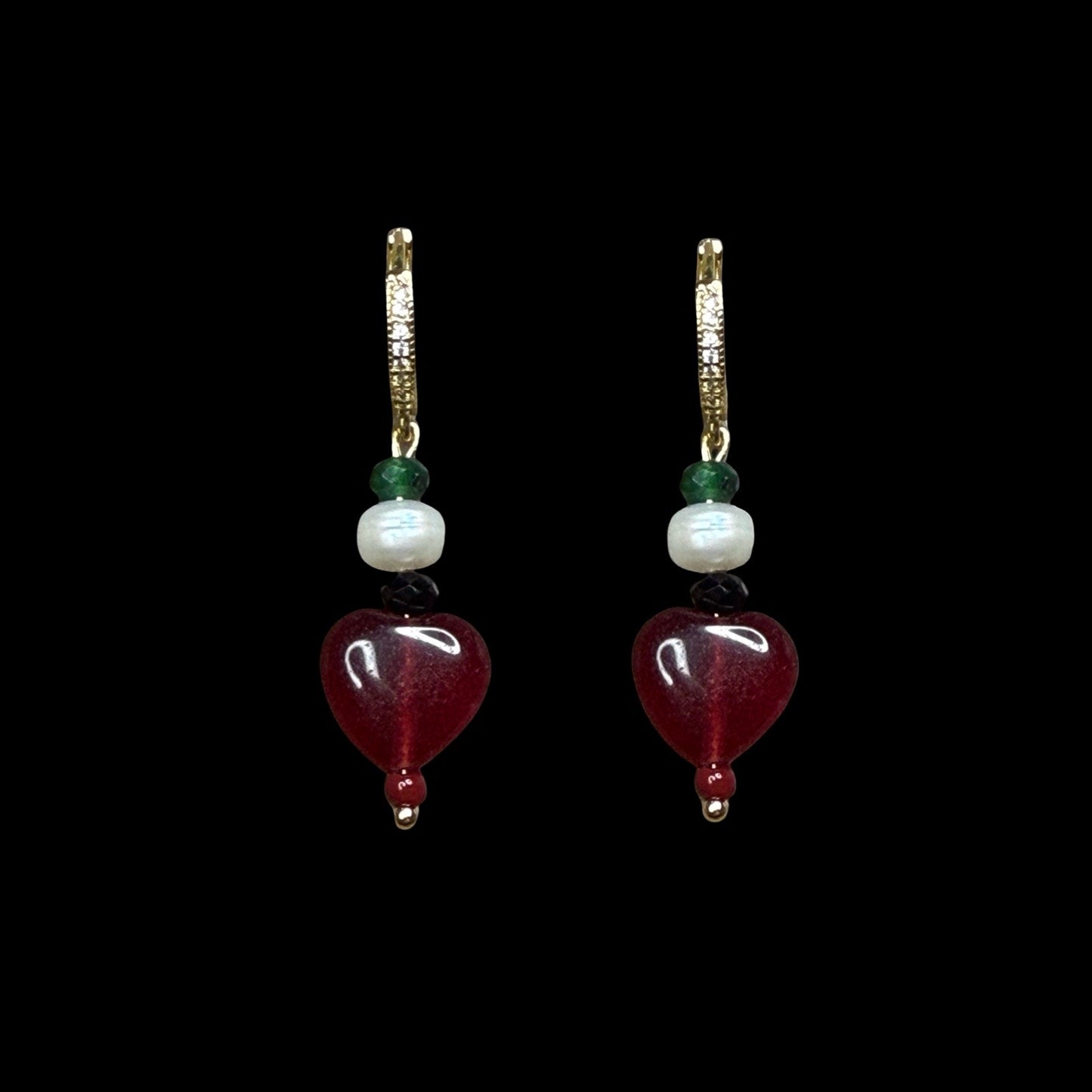 Gaza Love Drop Chalcedony by Heart Earrings