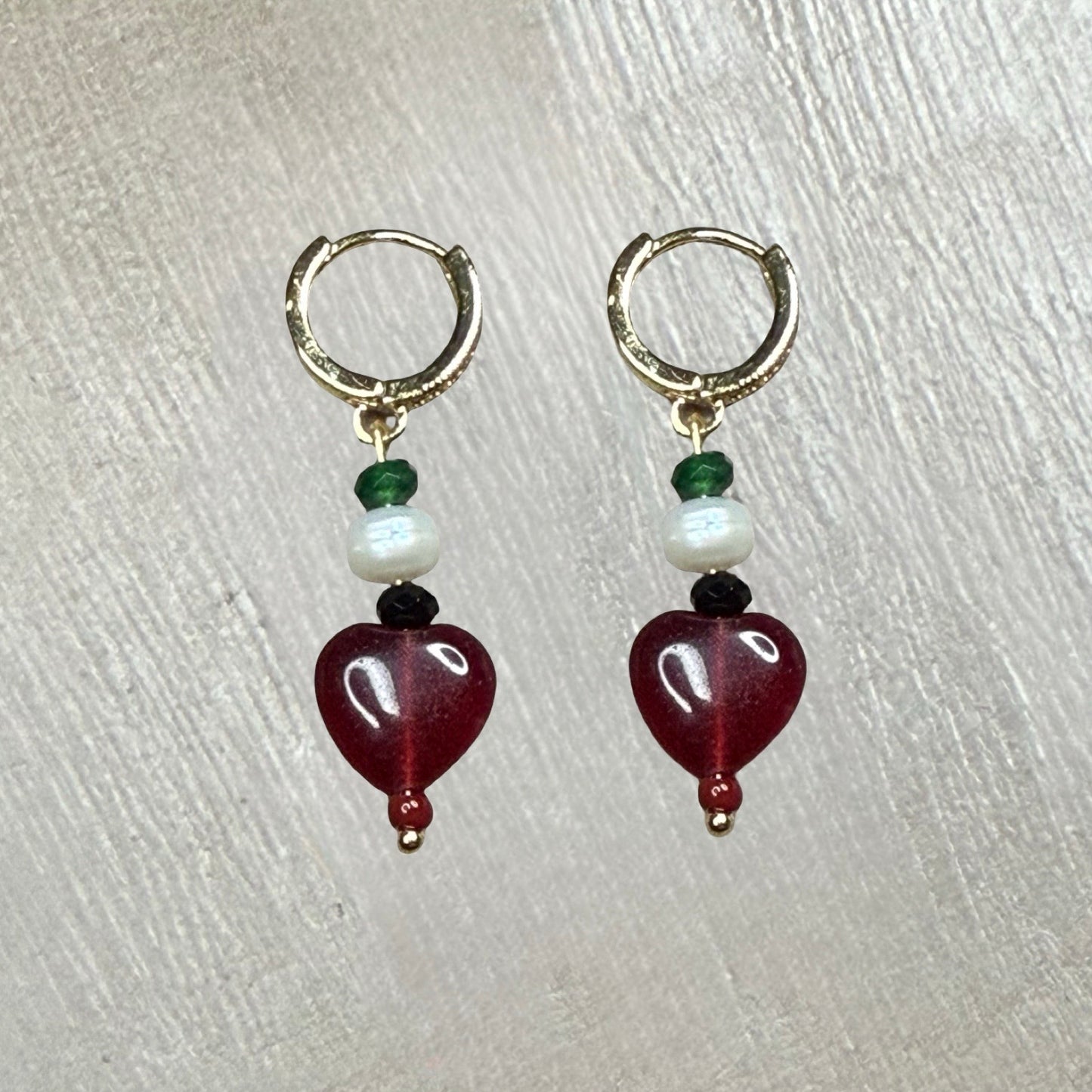 Gaza Love Drop Chalcedony by Heart Earrings
