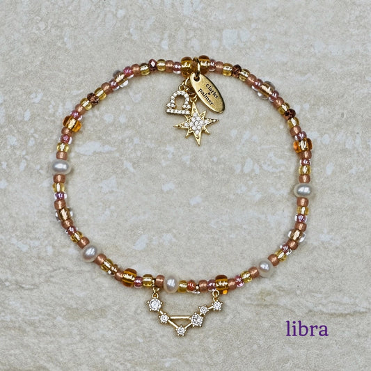 Constellation Star Sign Bracelet | Gold Vermeil Charms, Pearl | Clarke Palmer