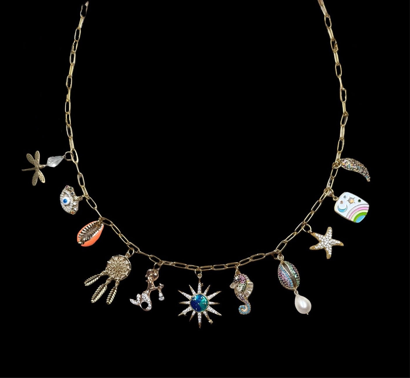 Gold Vermeil Charm Necklace