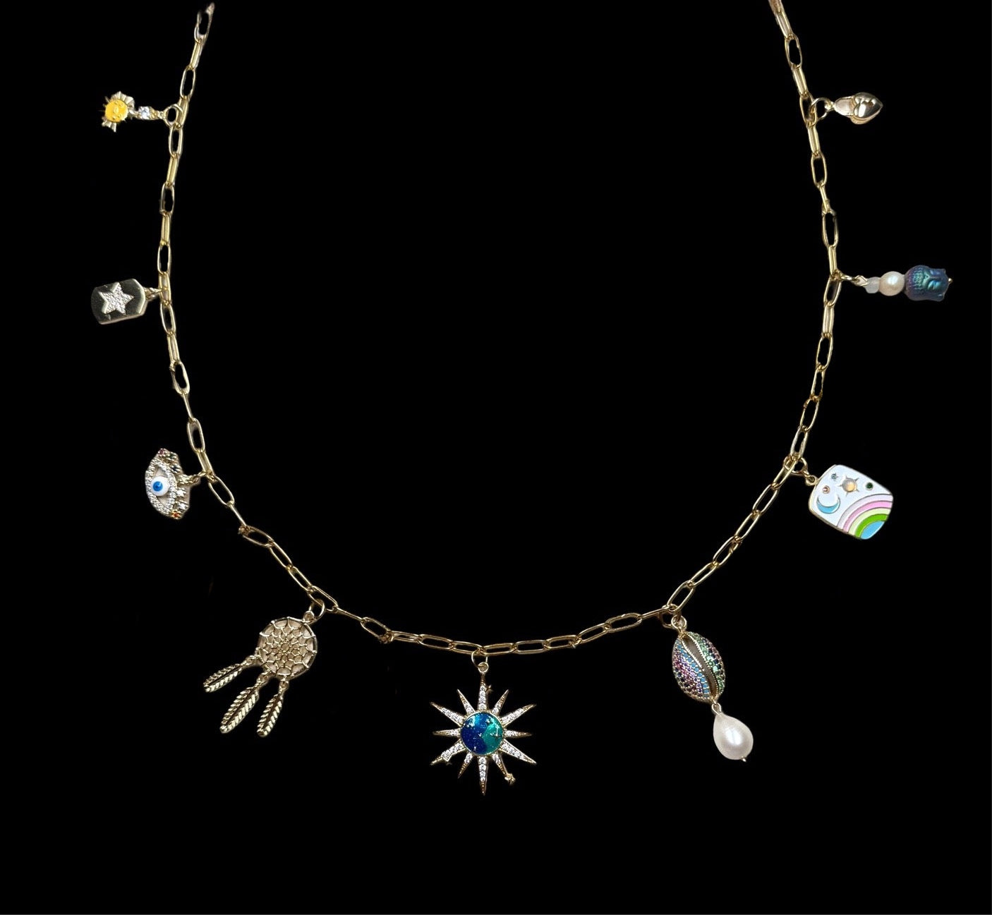 Gold Vermeil Charm Necklace