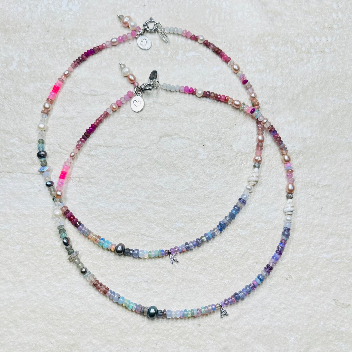 Rose-Violet Opal Star Gemstone Bespoke Necklace