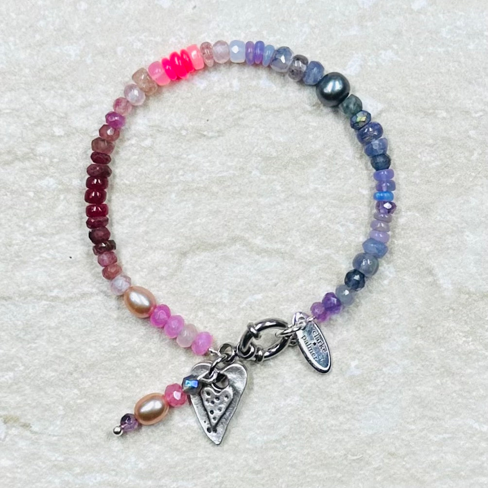 Rose-Violet Opal Gemstone Bracelet