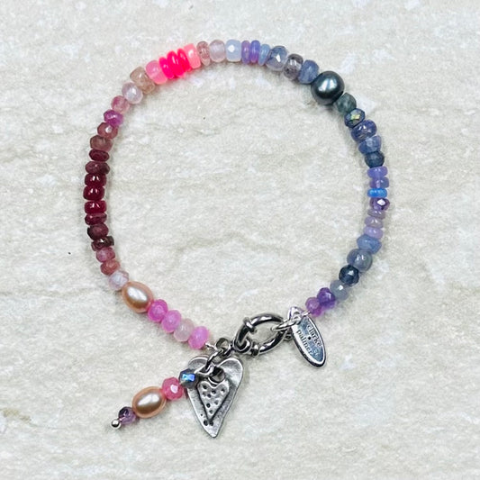 Rose-Violet Opal Gemstone Bracelet