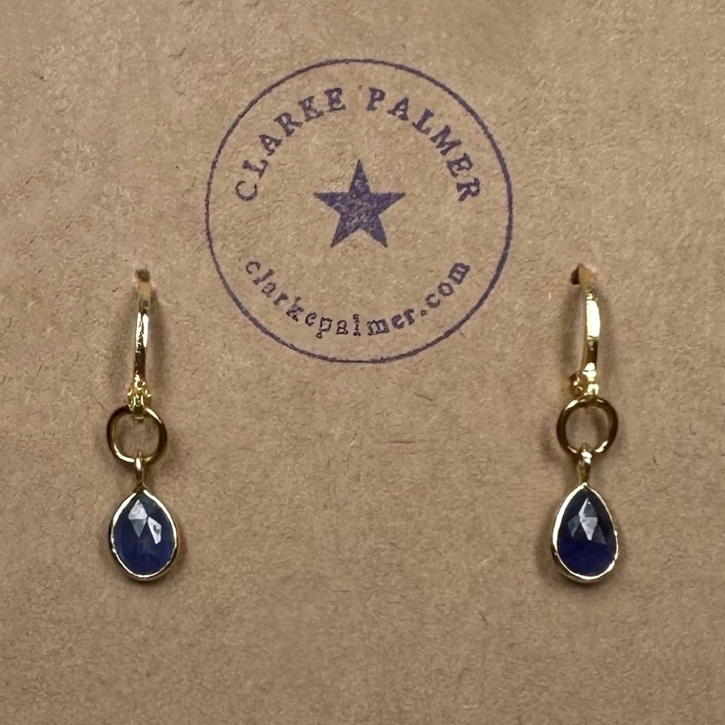 Burmese Sapphire Briolette Drop Earrings