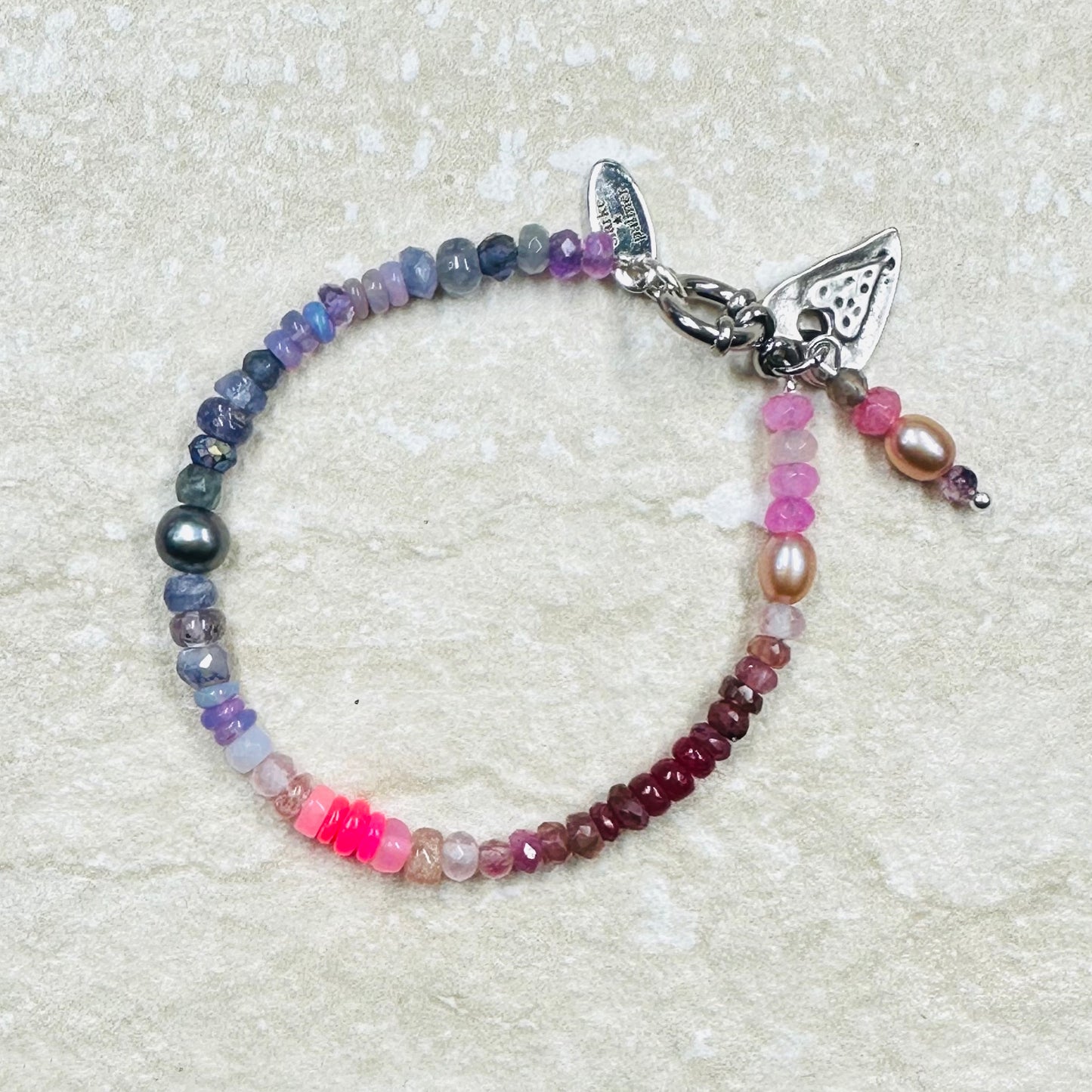 Rose-Violet Opal Gemstone Bracelet