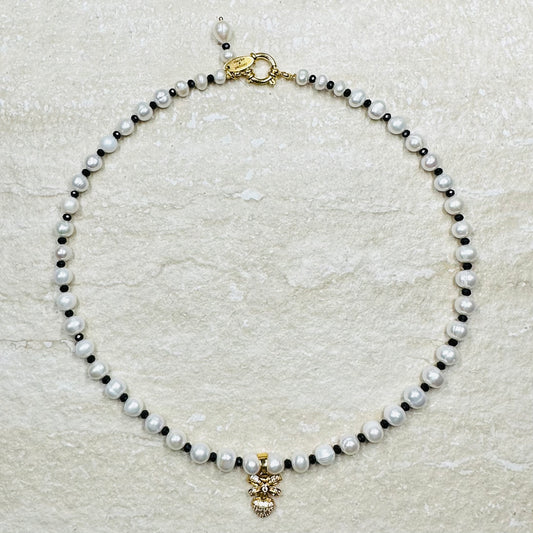 Marie Antoinette Spinel and Pearl Necklace