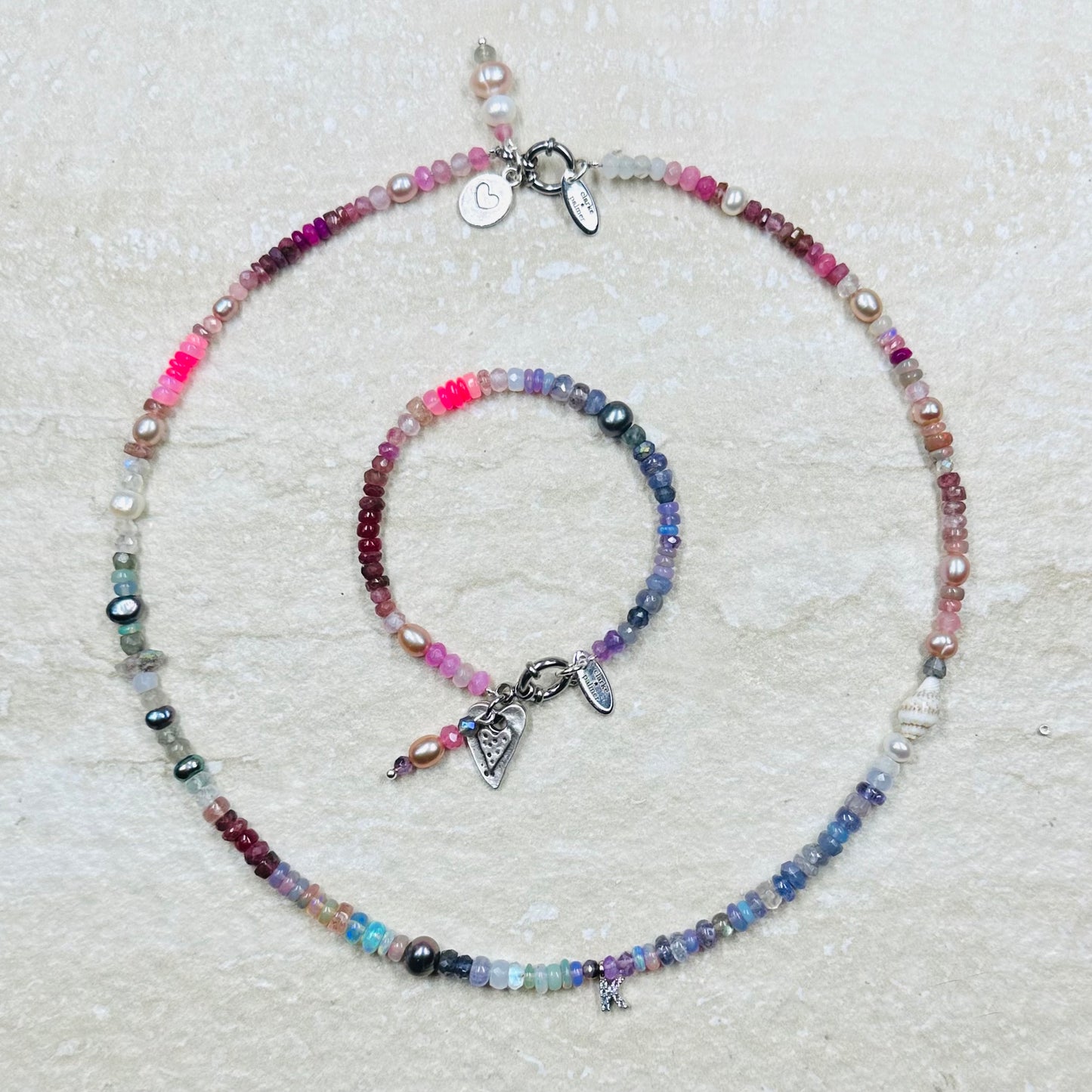 Rose-Violet Opal Star Gemstone Bespoke Necklace