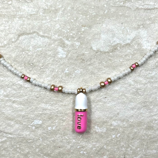 Love-Chill Pill Beaded Necklace
