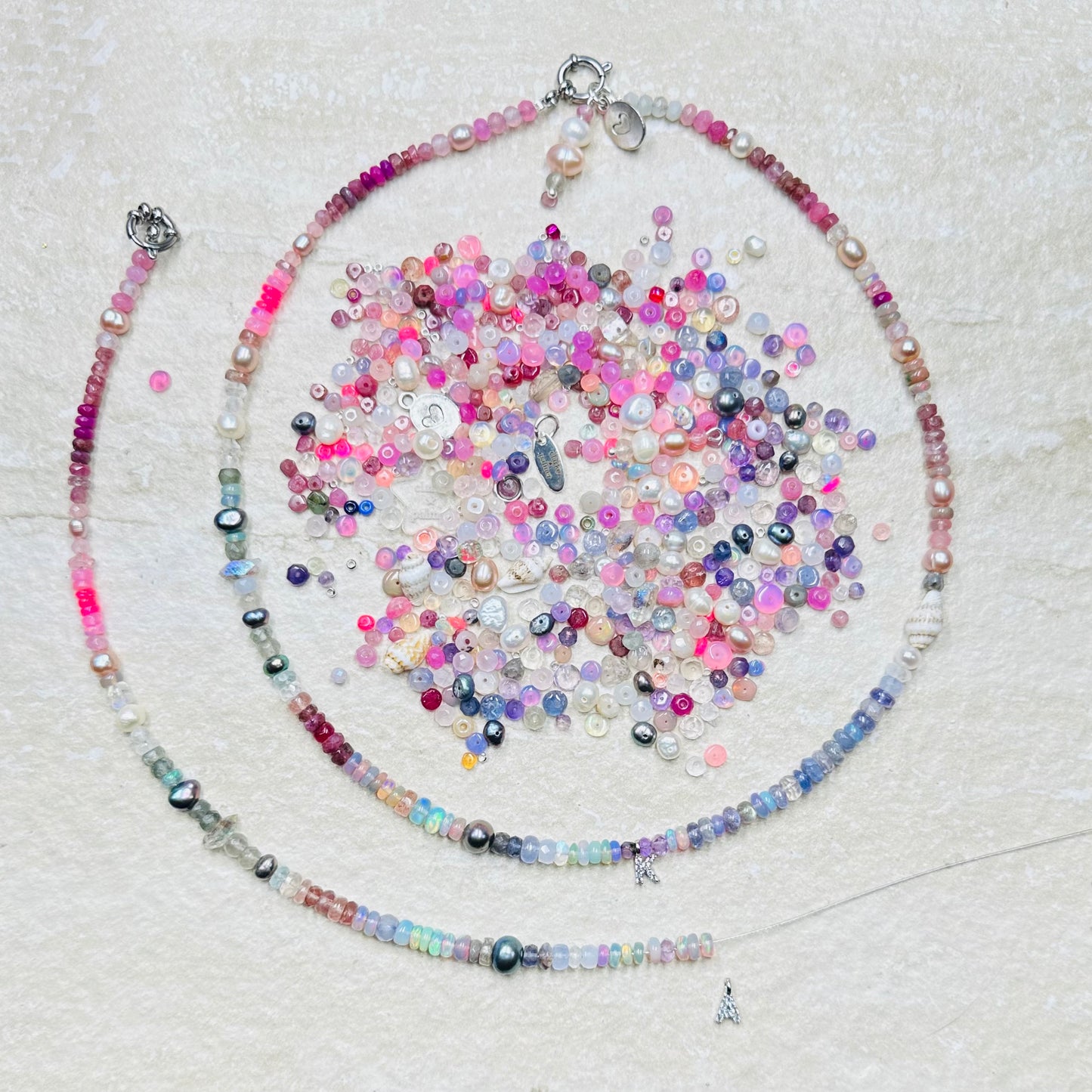 Rose-Violet Opal Star Gemstone Bespoke Necklace