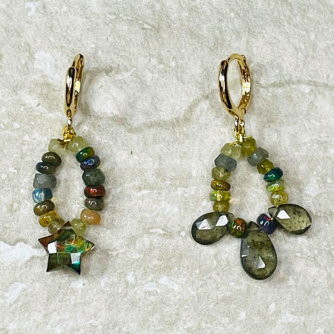 Paradise Green Amethyst & Opal Earrings