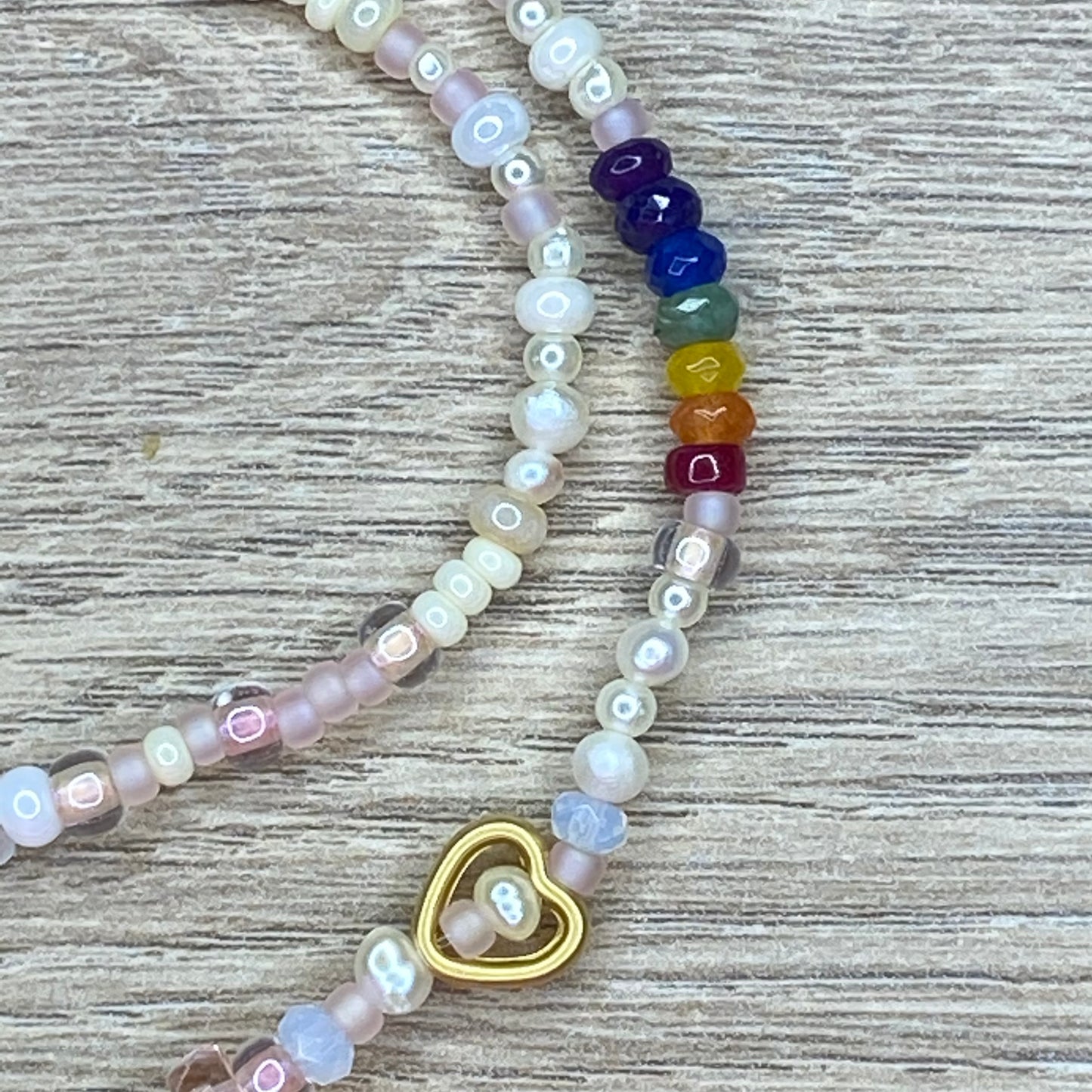 Daisy, Pearl and Precious Rainbow Necklace