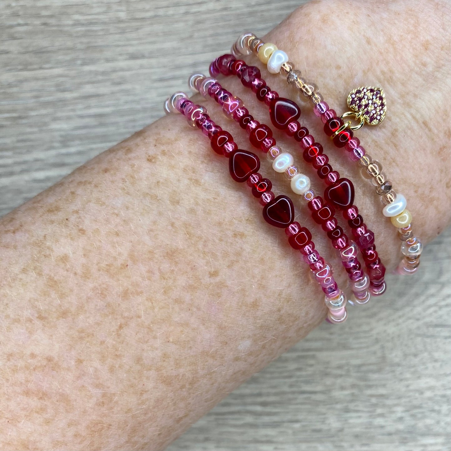 Love Collection Ombre Heart Bracelet Stack