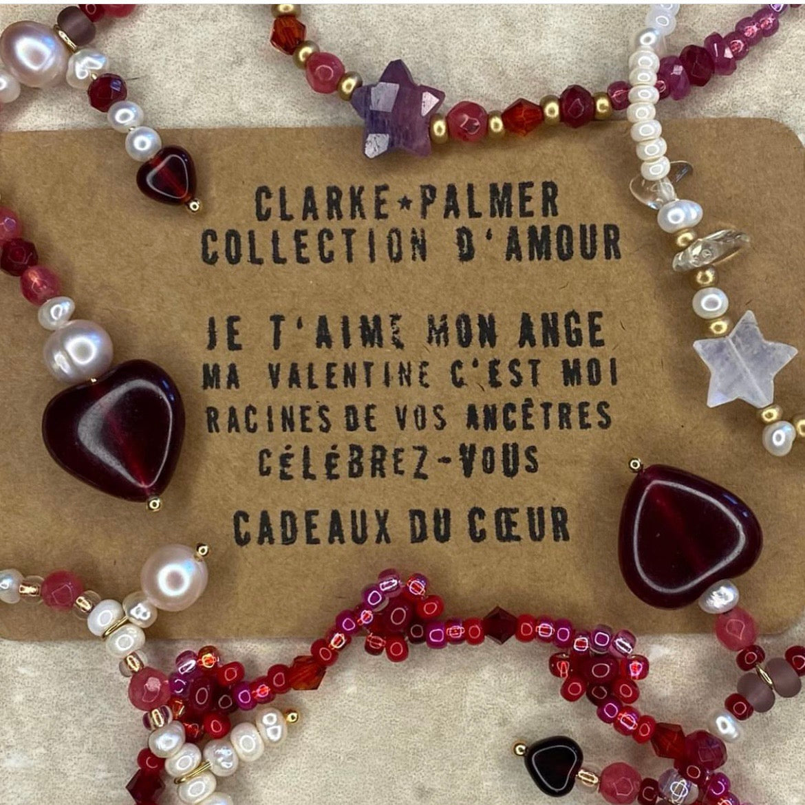 LOVE Necklace - Miyuki, Pearl, Gold Vermeil Letters - CLARKE PALMER