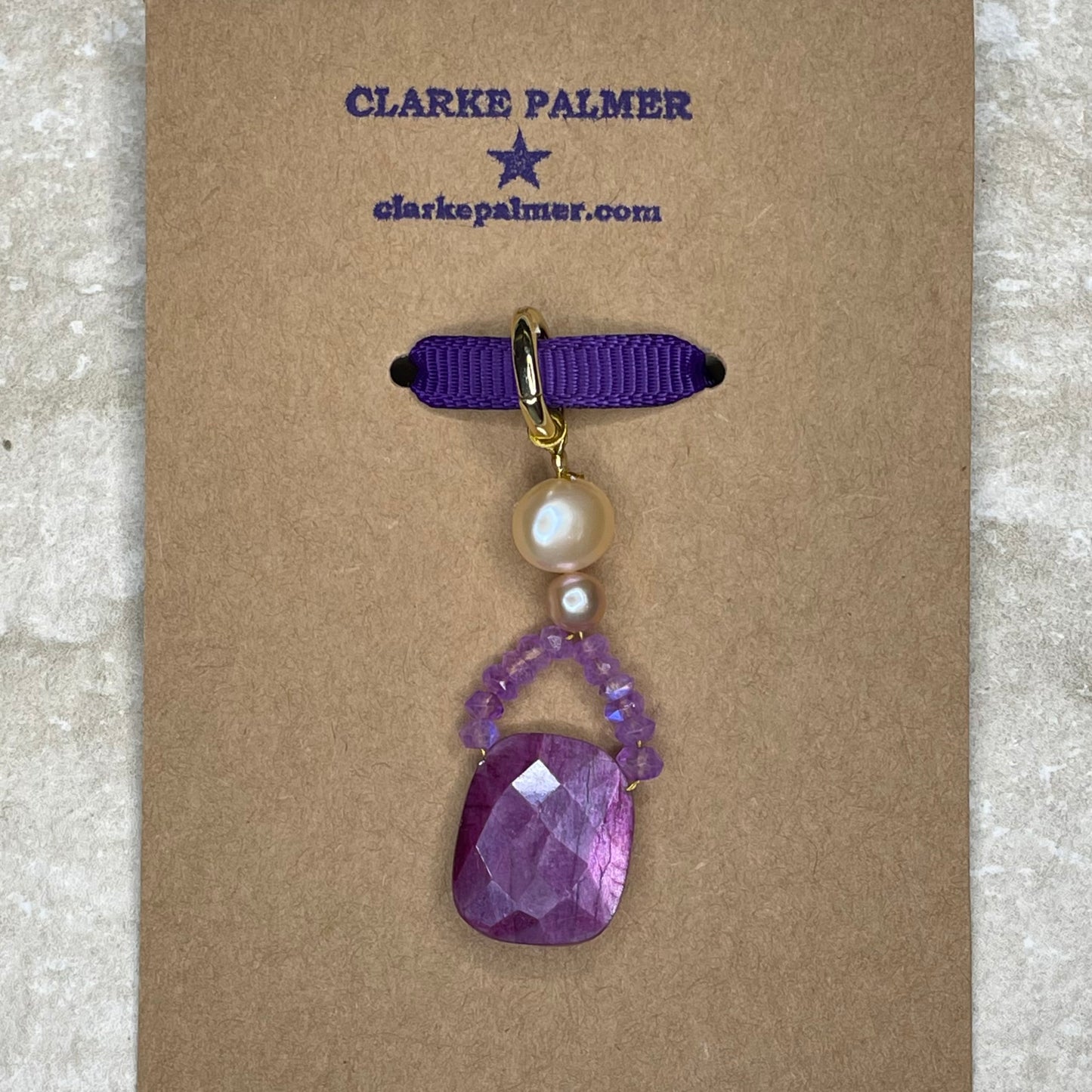 Ruby Moonstone and Pearl 'Peony' Pendant