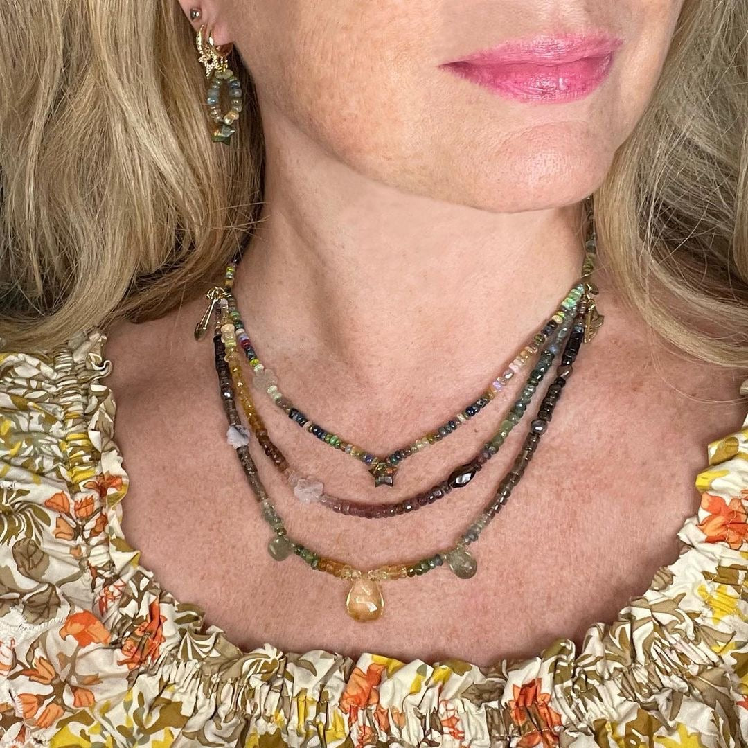 Paradise Green Amethyst & Opal Earrings