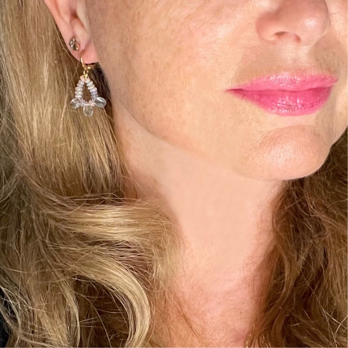 'Aurora' Opal and Aquamarine Earrings