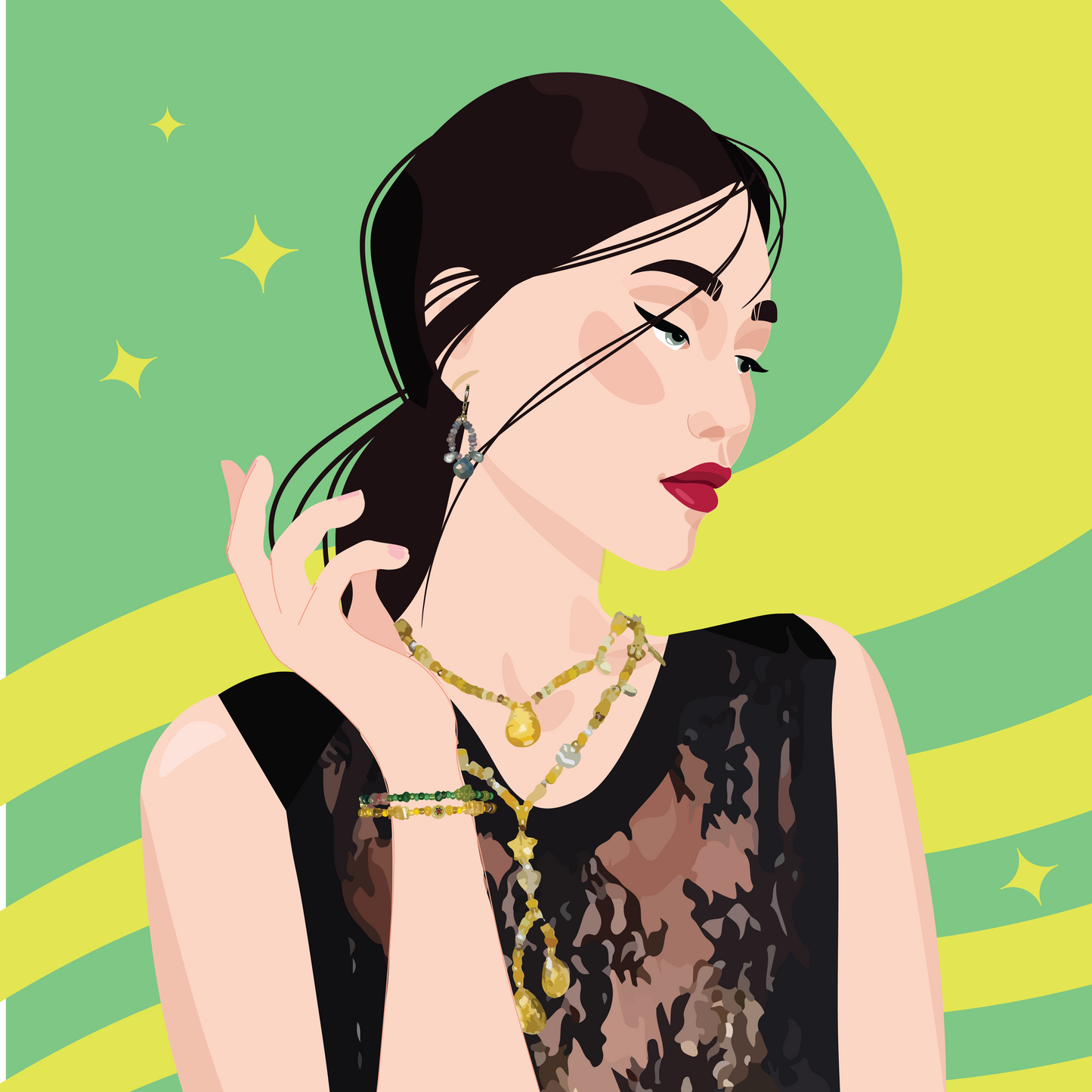 Golden Treasure Beach Opal Citrine Pendant Necklace