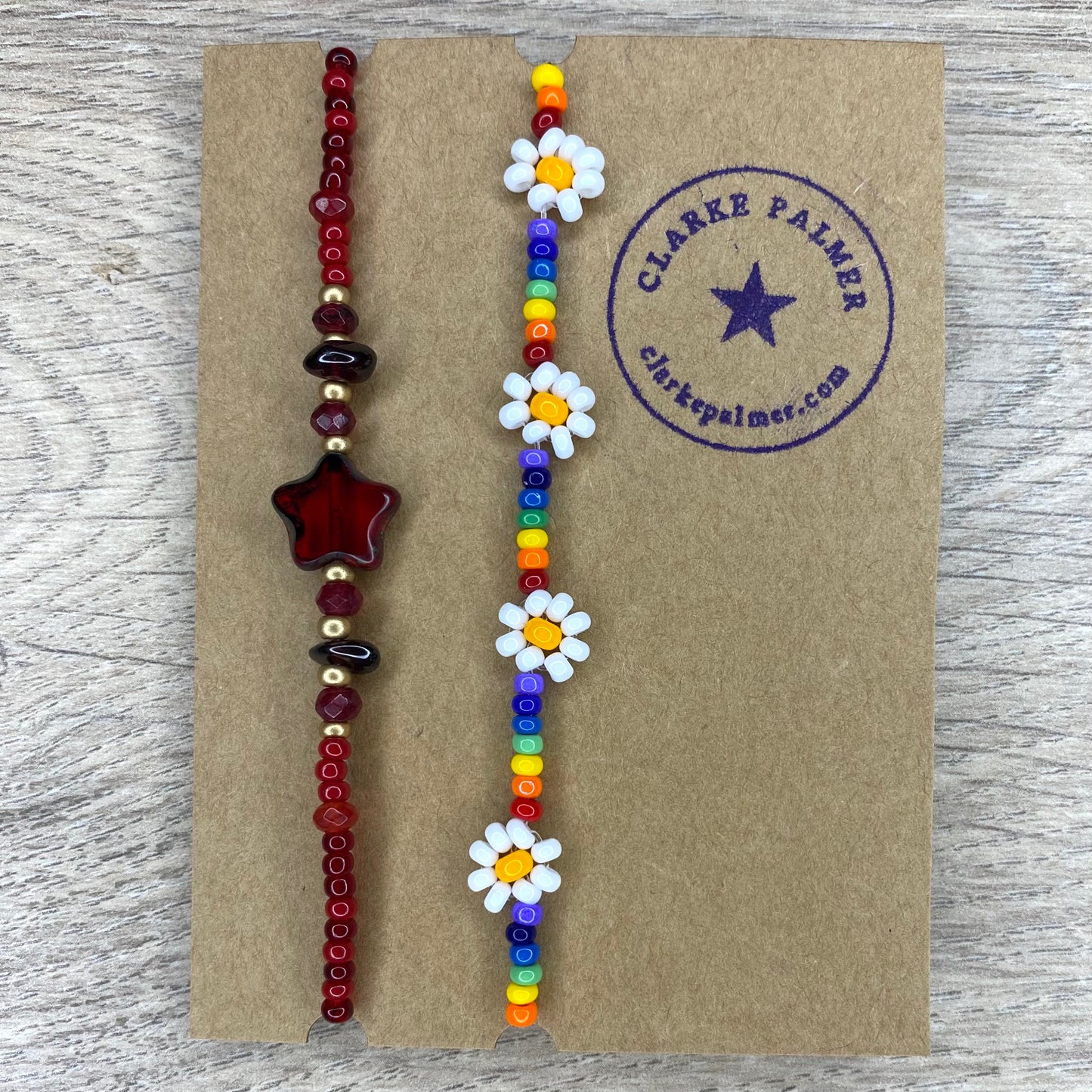 Daisy Rainbow Beaded Bracelet