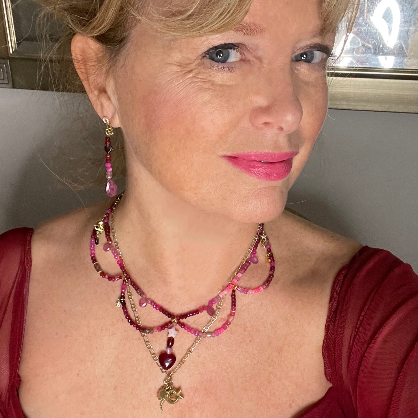 Love Collection Ruby Briolette Drop Earrings