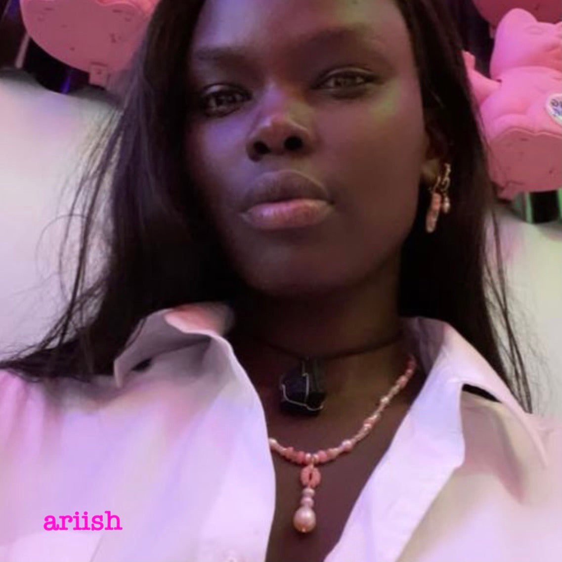 Angel Opal, Rose Quartz and Pearl Necklace