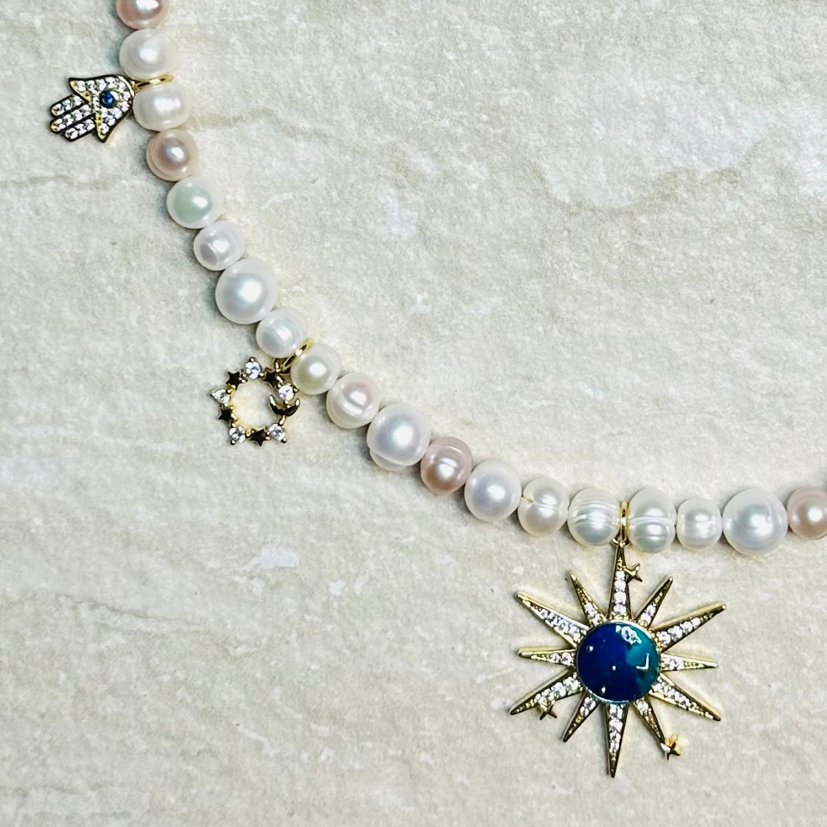 Celestial Charm Pearl Necklace
