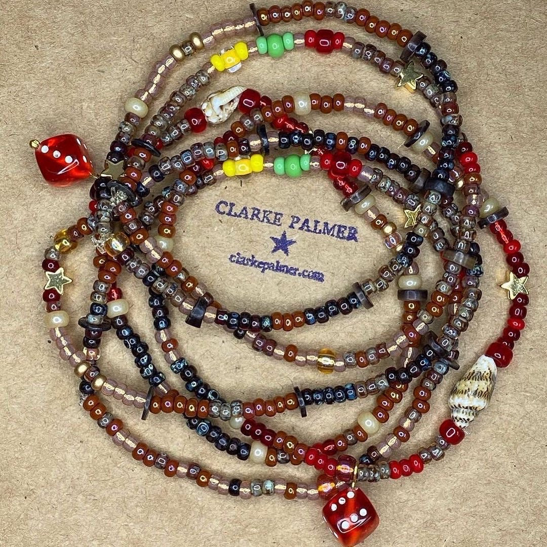Picasso Beaded Dice Charm Bracelet