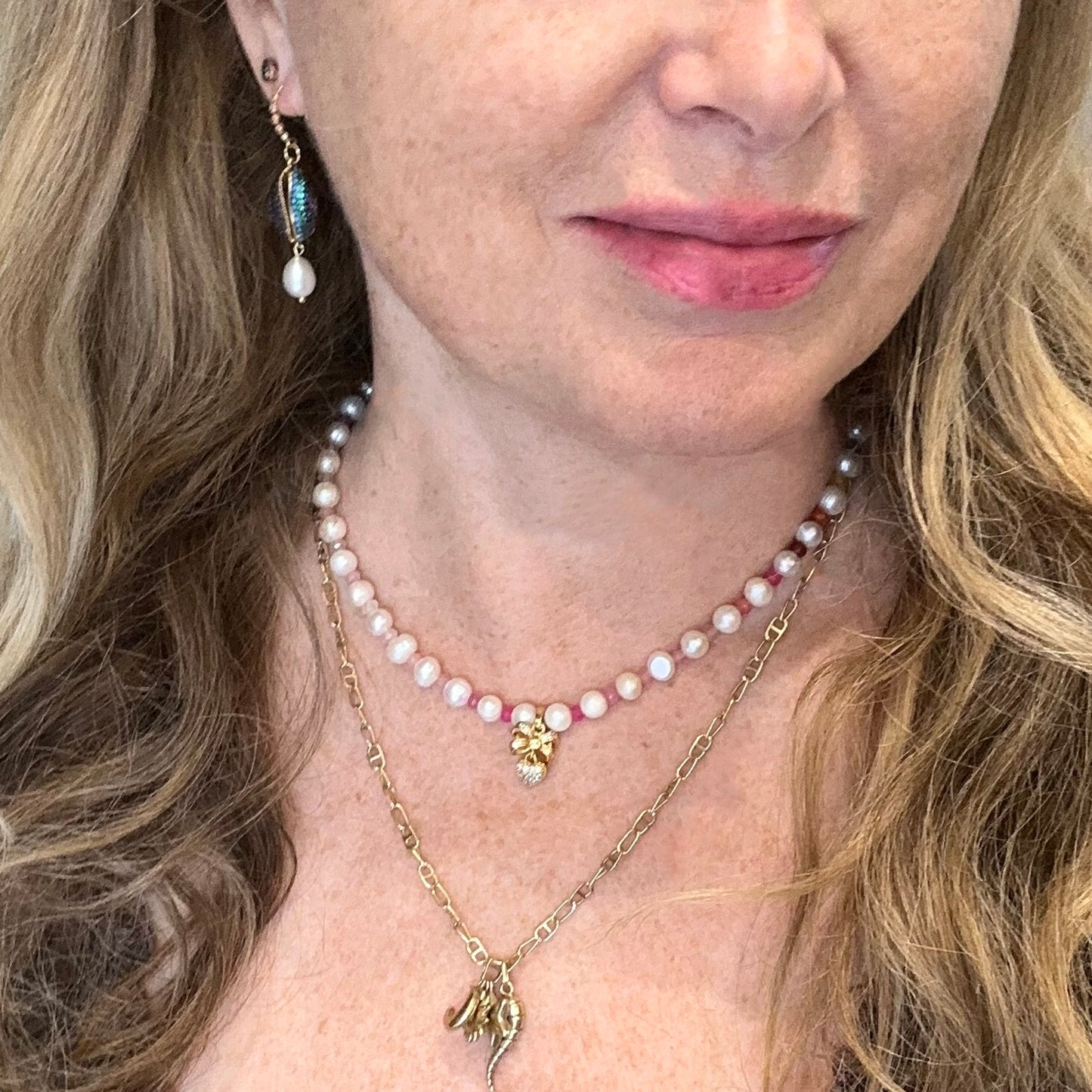 Marie Antoinette Macaron Pearl Necklace