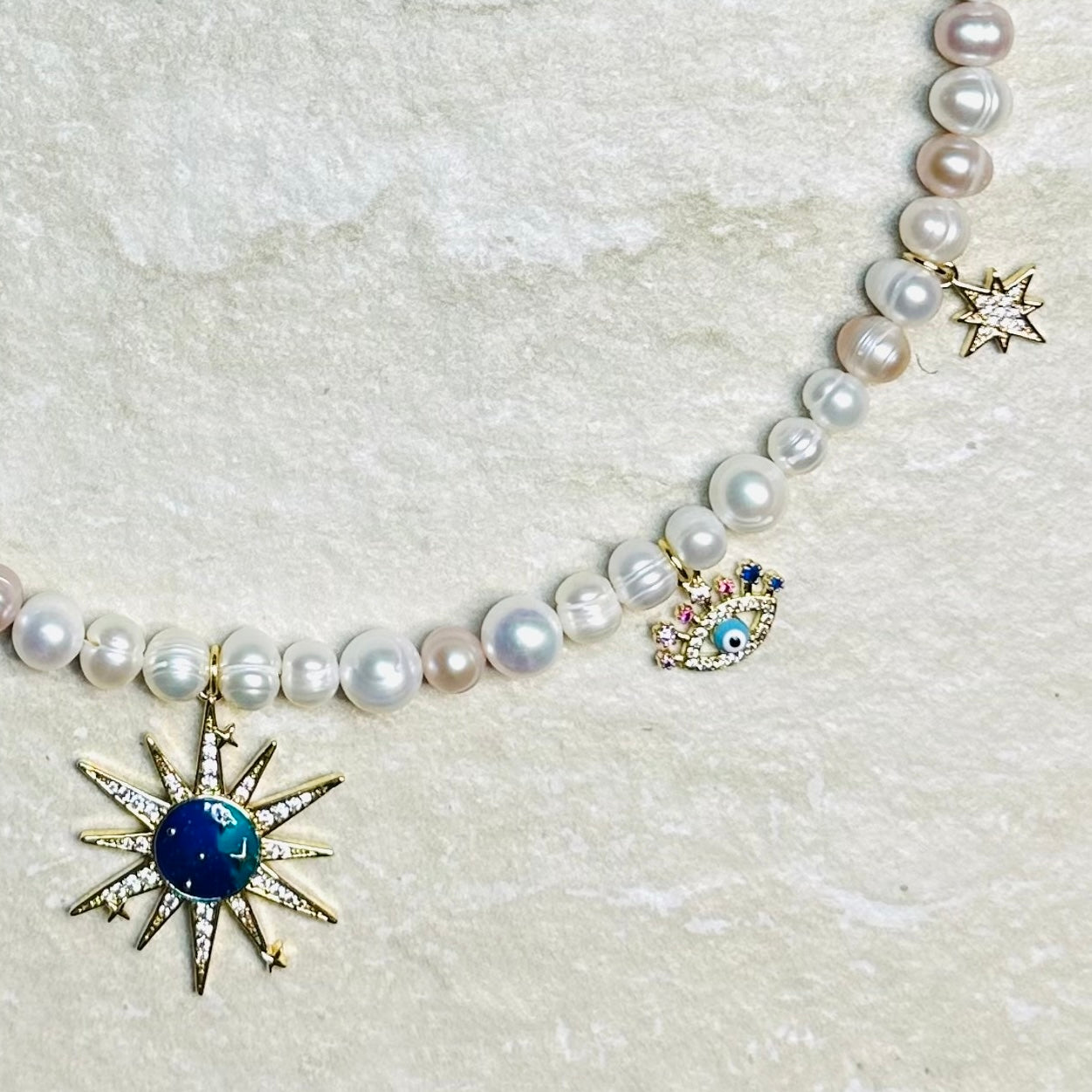 Celestial Charm Pearl Necklace