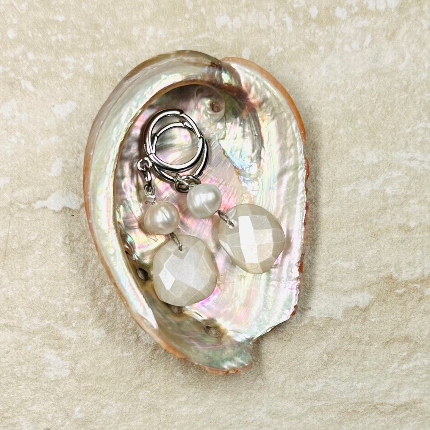 Cloud 9 Moonstone and Pearl Earrings